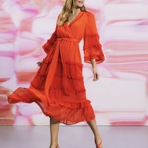 Alexis for Target Folklore Evermore Style Tiered Ruffle Dress S